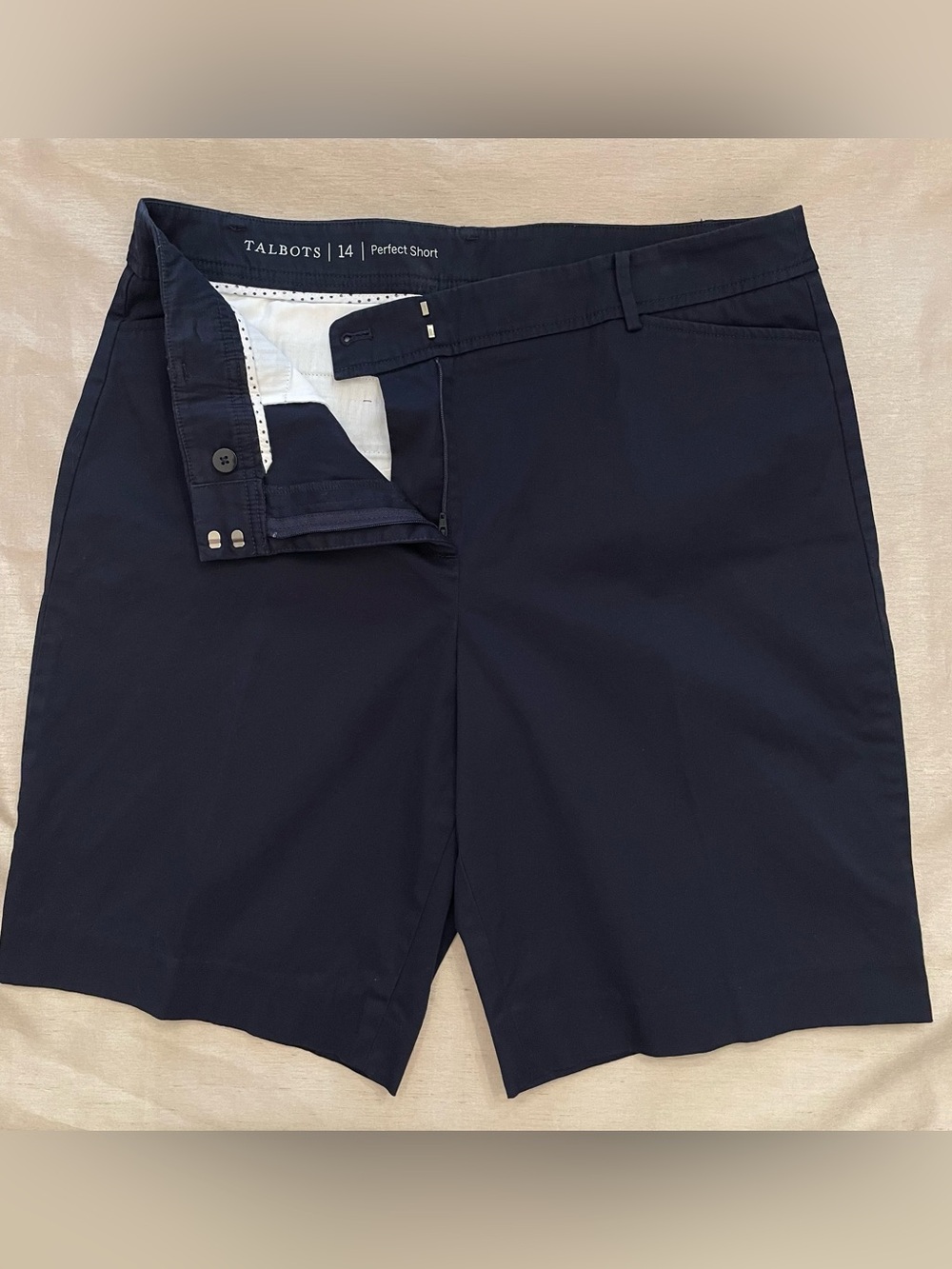 Talbots Perfect Shorts 10”  Navy Size 14